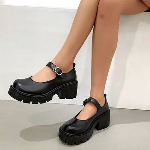 Platform mary janes shoes babydoll